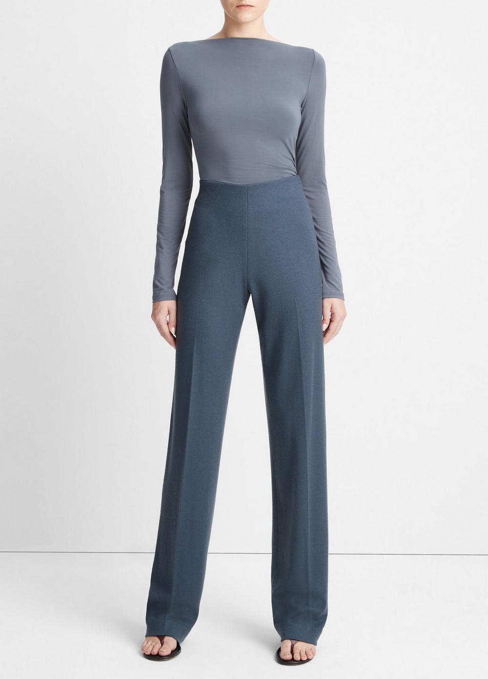 High-Rise Cozy Wool-Blend Wide-Leg Pant Product Image