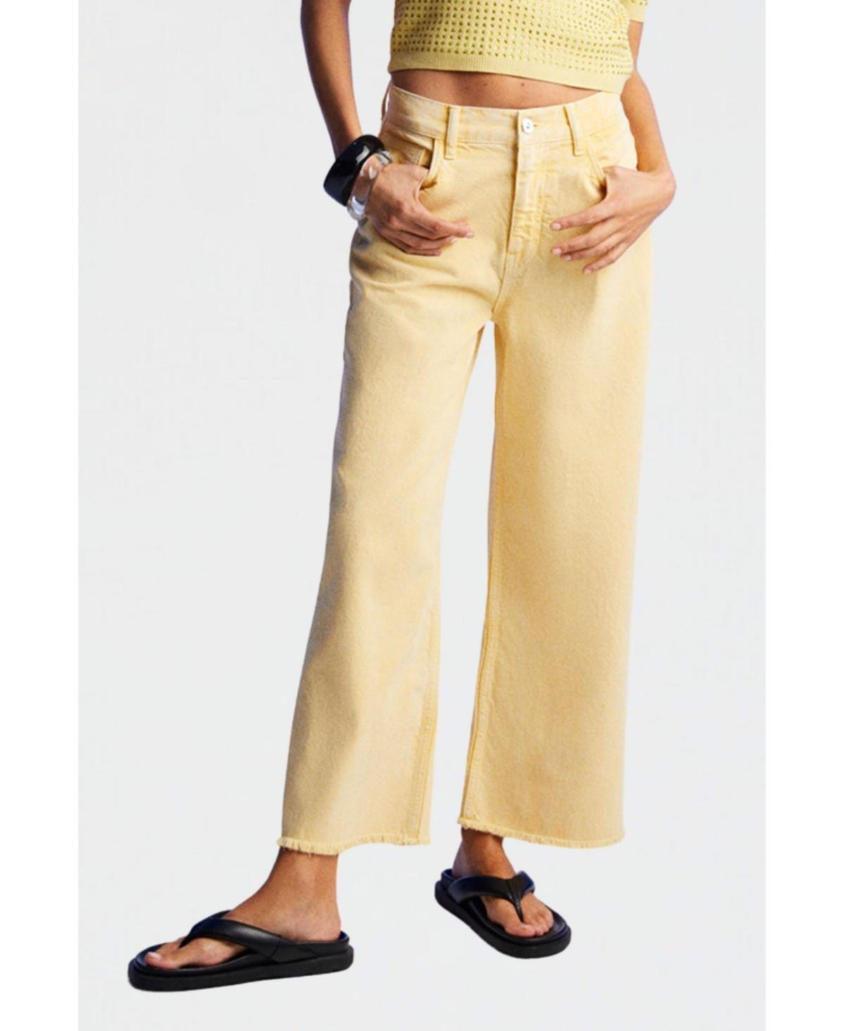 Nocturne Womens High Waist Wide Leg Jeans Product Image