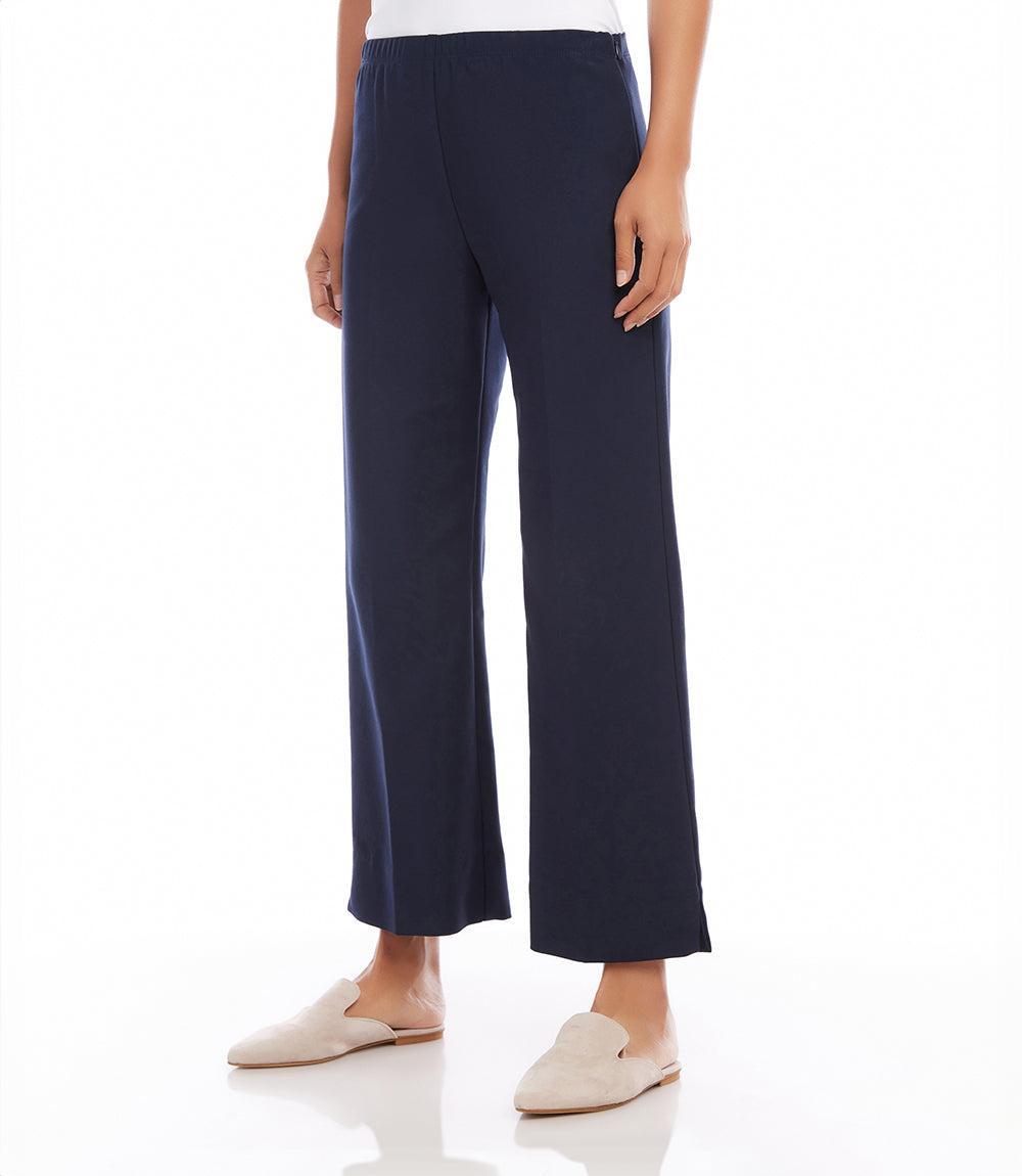 Karen Kane Women's Cropped Wide Leg Pants, , Polyester/Cotton/Spandex Product Image