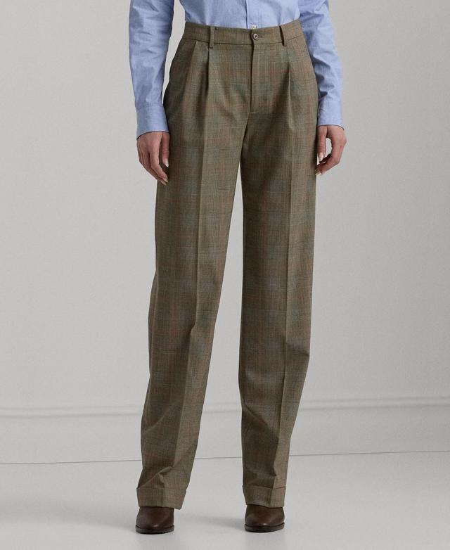 Lauren Ralph Lauren Womens Glen Check Straight-Leg Pants Product Image