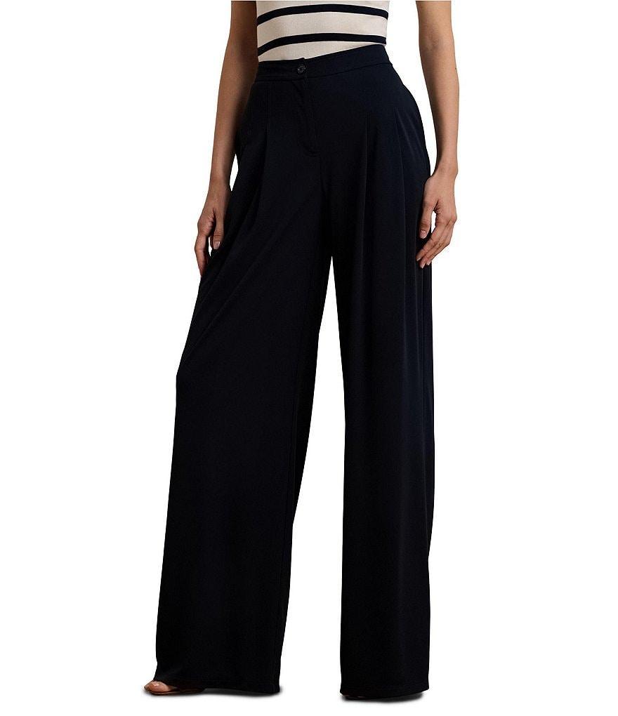 Lauren Ralph Lauren Stretch Jersey High Rise Wide Leg Pant product image