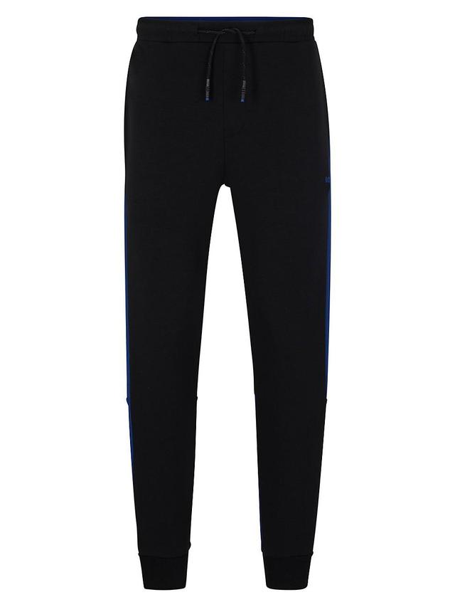 Mens Cotton-Blend Tracksuit Bottoms With Side-Stripe Tape Product Image