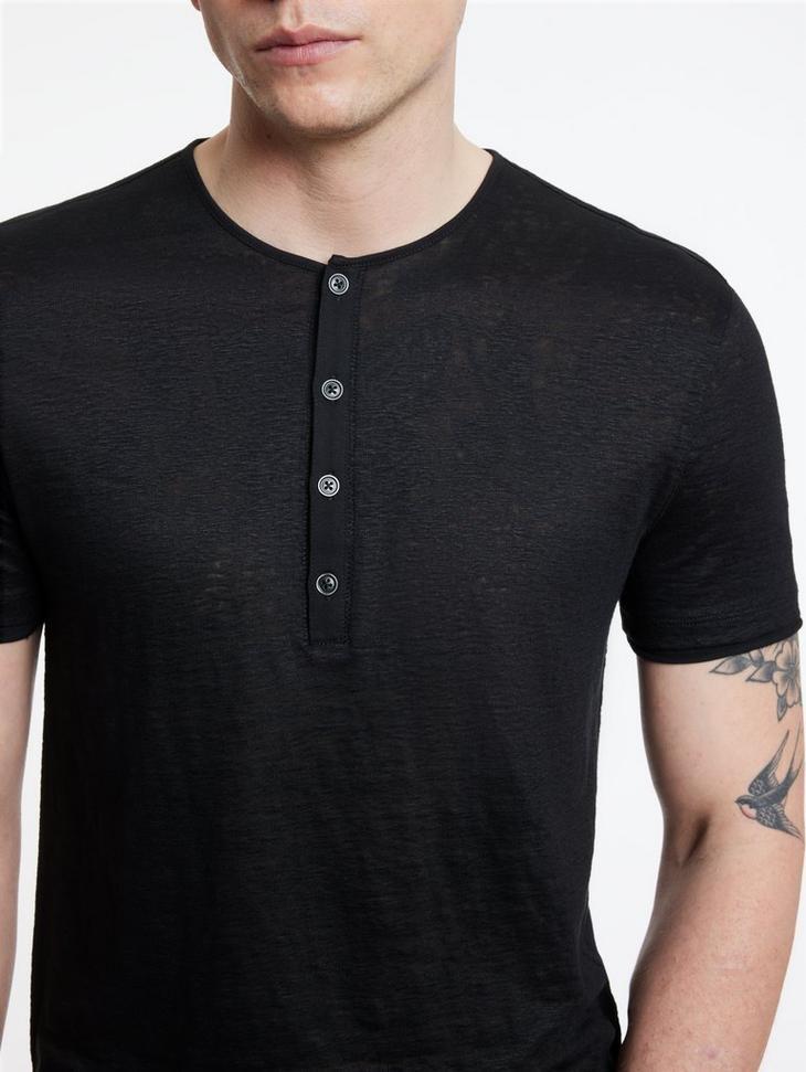 John Varvatos Bleeker Henley Tee Male Product Image