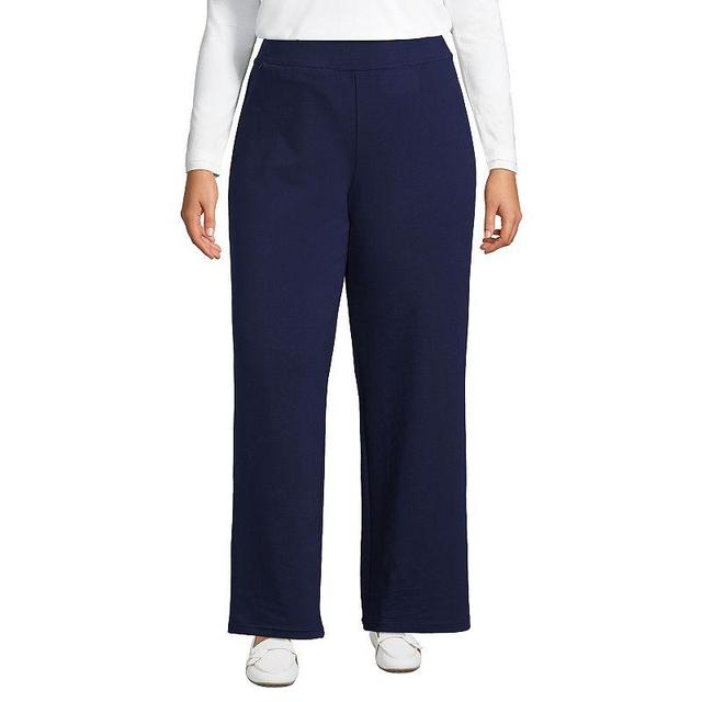 Plus Size Lands End Starfish Mid Rise Wide Leg Pull On Pants, Womens Deep Blue Product Image