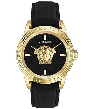 Versace Mens V-Code Quartz Analog Gold Stainless Steel Bracelet Watch Product Image