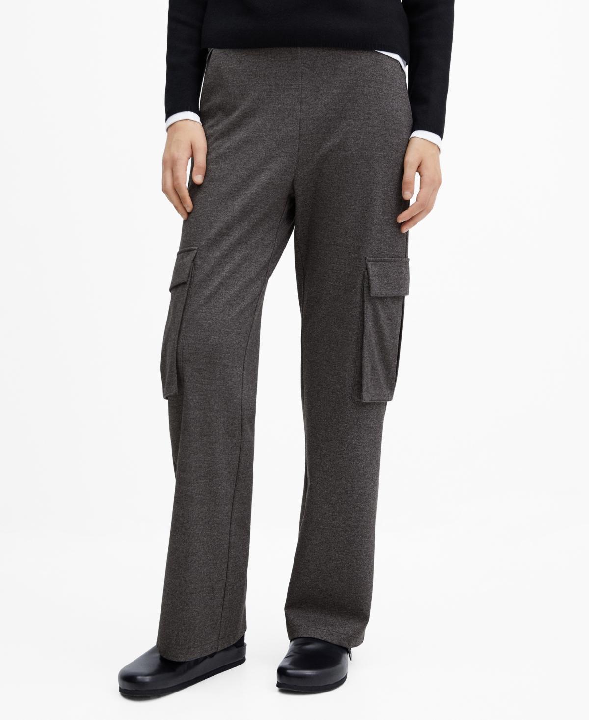 MANGO - Knitted trousers with cargo pockets - L - Women Product Image