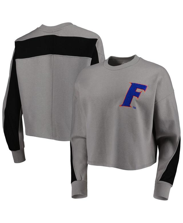 Womens Gameday Couture Gray Florida Gators Back To Reality Colorblock Pullover Sweatshirt Product Image