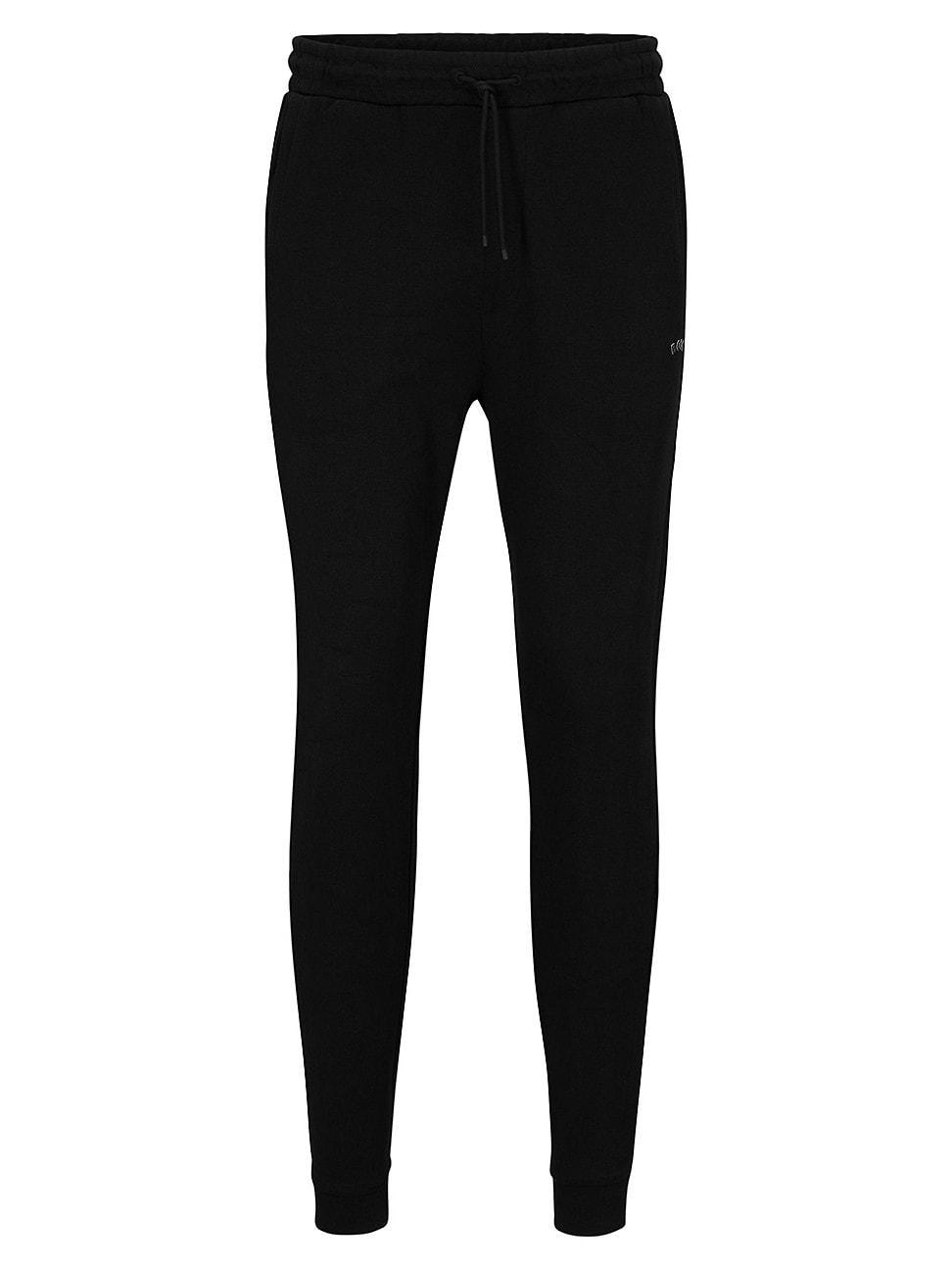 Mens Cotton Tracksuit Bottoms with Curved Logo Product Image