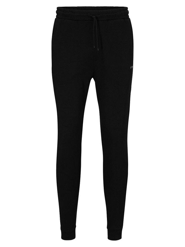 Mens Cotton Tracksuit Bottoms with Curved Logo Product Image