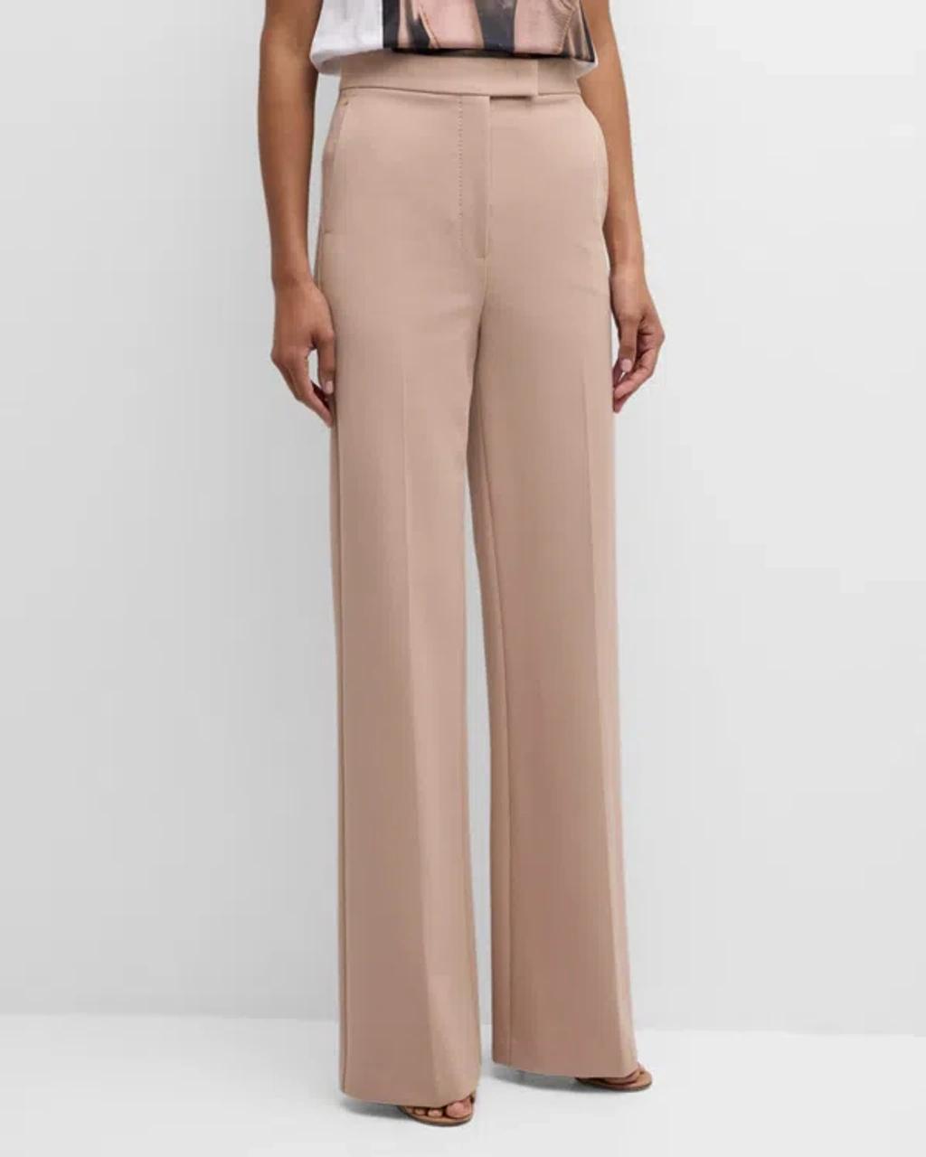 MAX MARA Norcia Straight-leg Crepe Pants In Pink Product Image