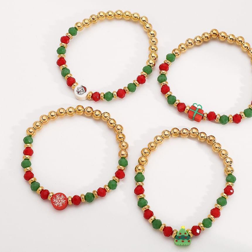 Set of 4: Christmas Beaded Bracelet Product Image