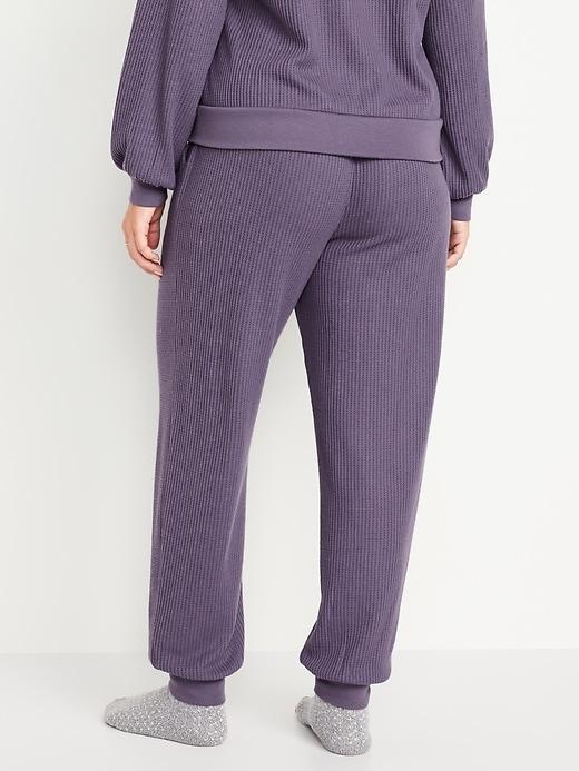 High-Waisted Waffle Lounge Joggers Product Image