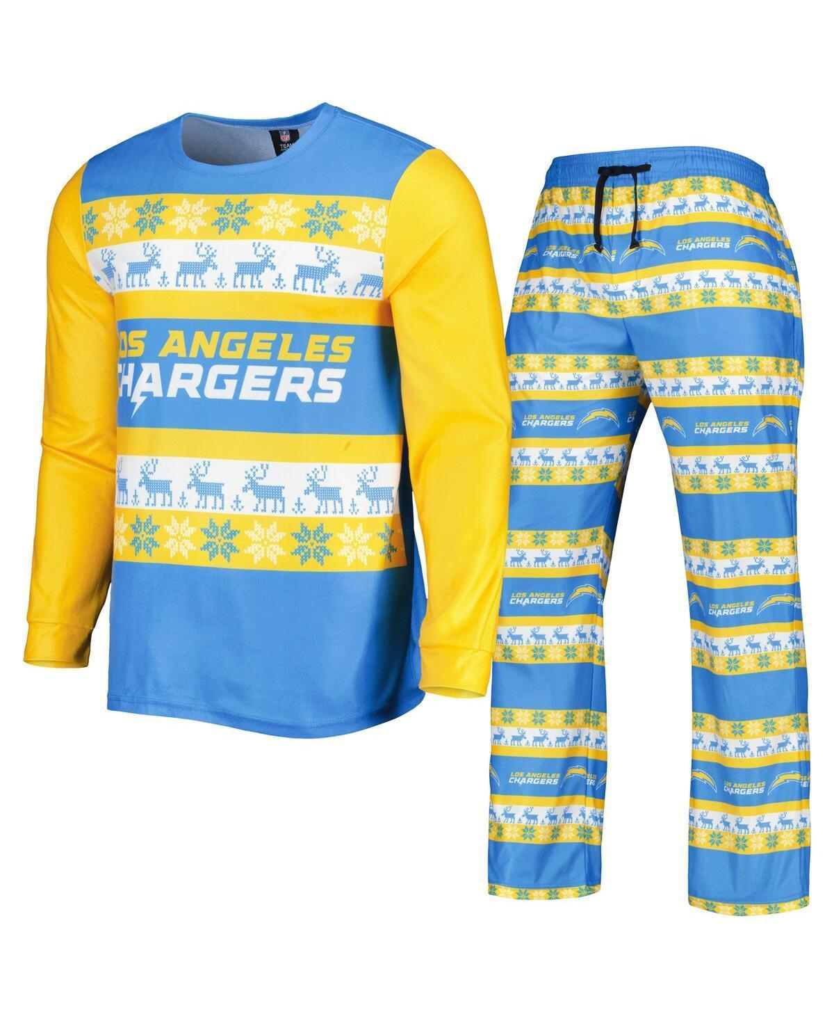 Mens FOCO Powder Blue Los Angeles Chargers Team Ugly Pajama Set Product Image