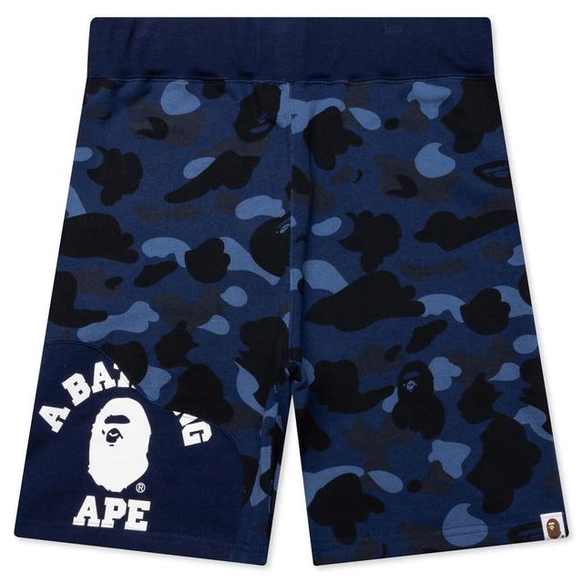 Color Camo Cutting Sweat Shorts - Navy Male Product Image