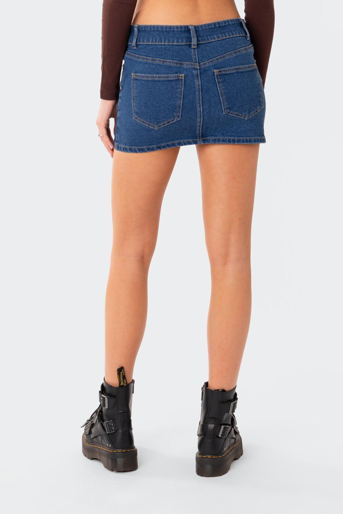 Laiha Low-Rise Denim Mini Skirt Product Image