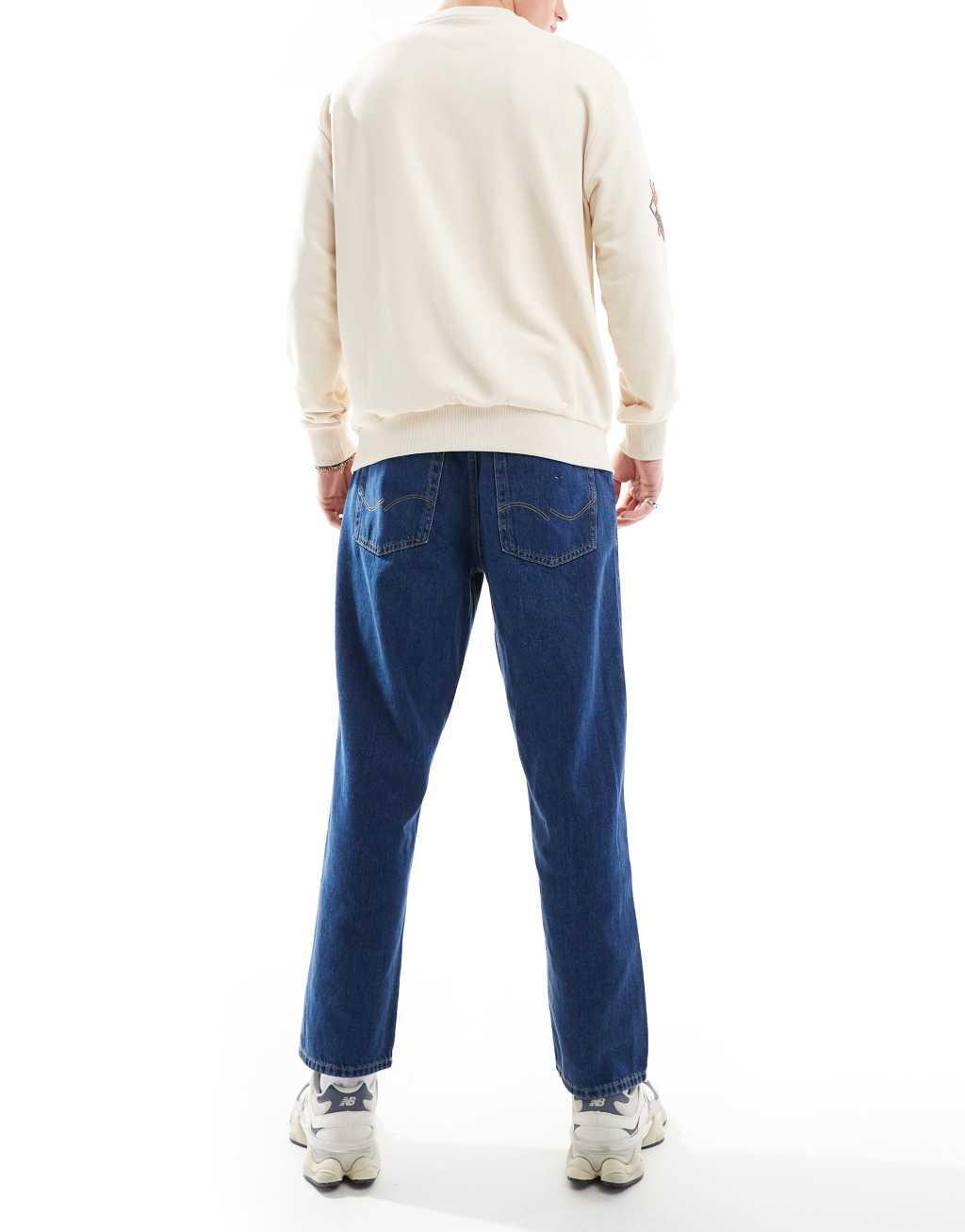 Jack & Jones eddie baggy jean in dark blue wash  Product Image