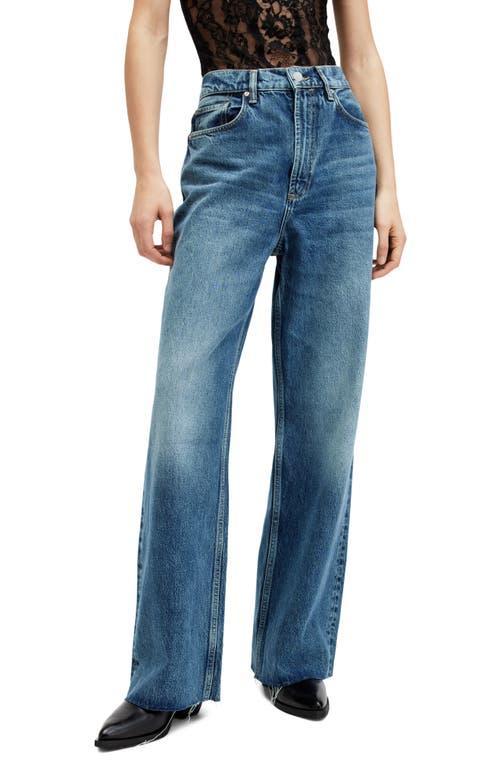 Blake Mid Rise Wide Leg Jeans In Dark Indigo Product Image