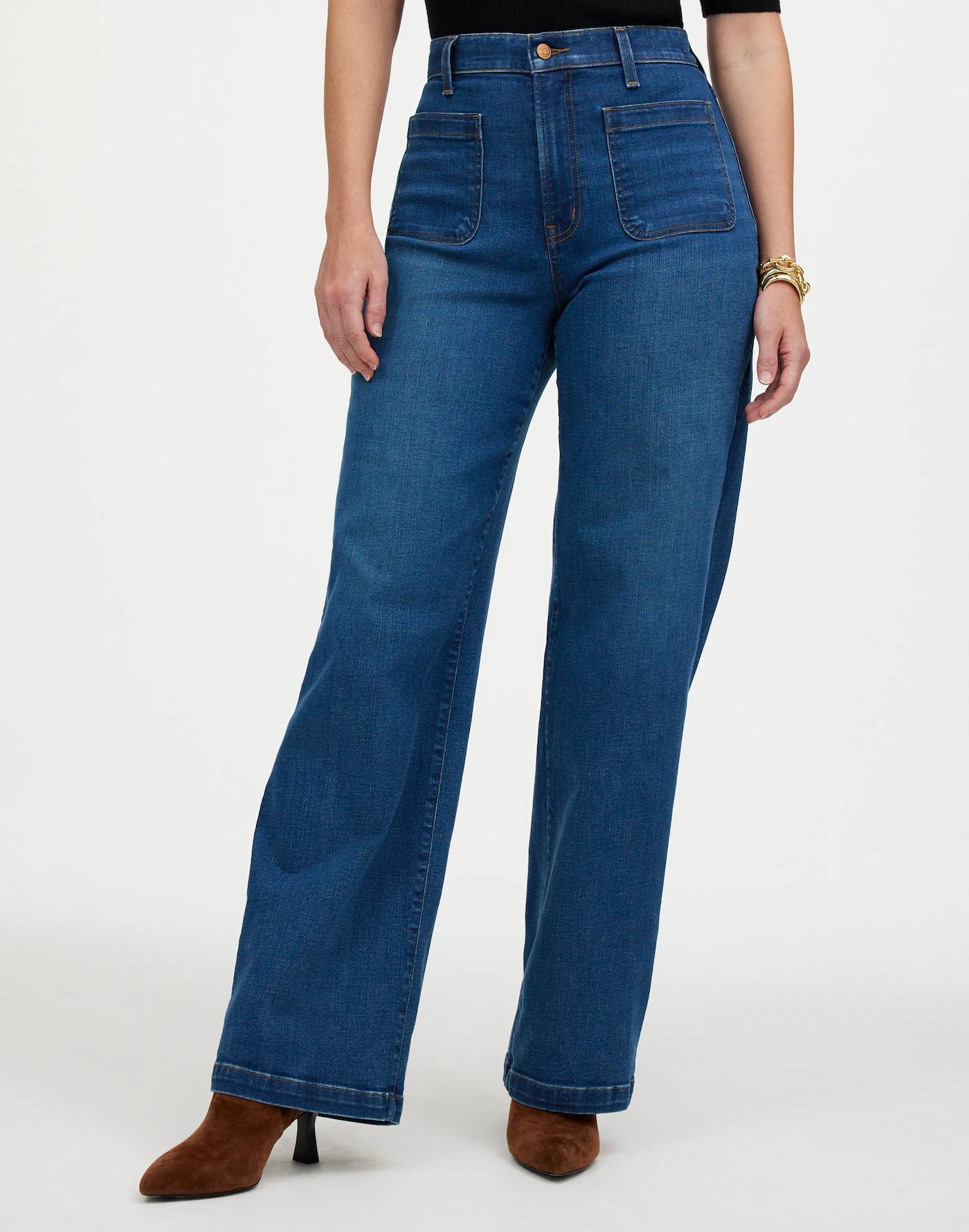 The Petite Curvy Emmett Wide-Leg Jean: Patch Pocket Edition Product Image