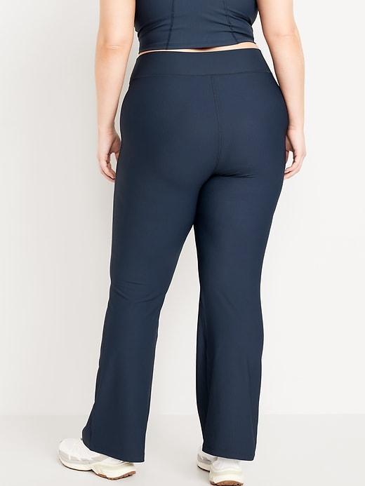 Extra High-Waisted PowerSoft Ribbed Flare Leggings Product Image