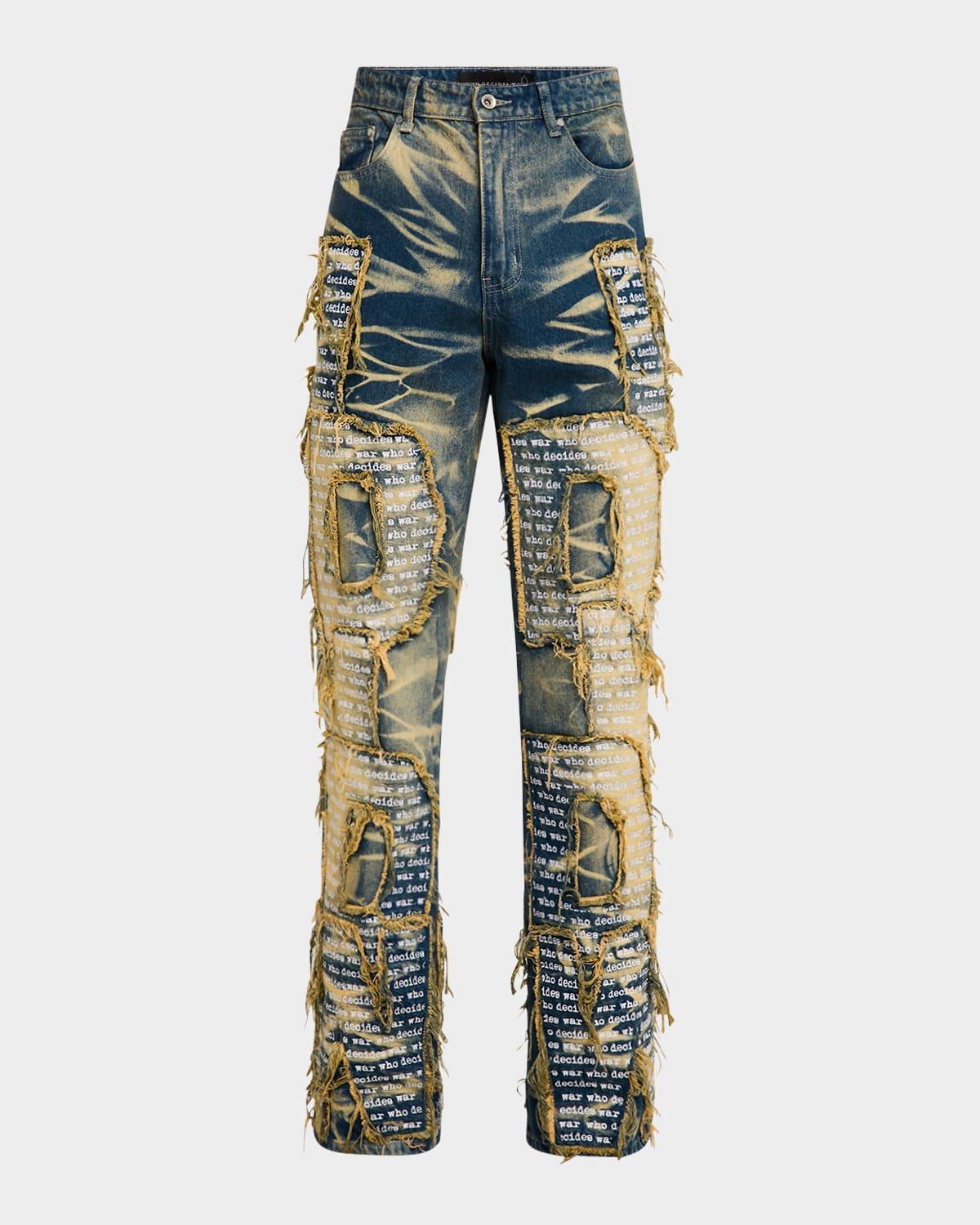 Mens Whiskered Overlay Jeans Product Image