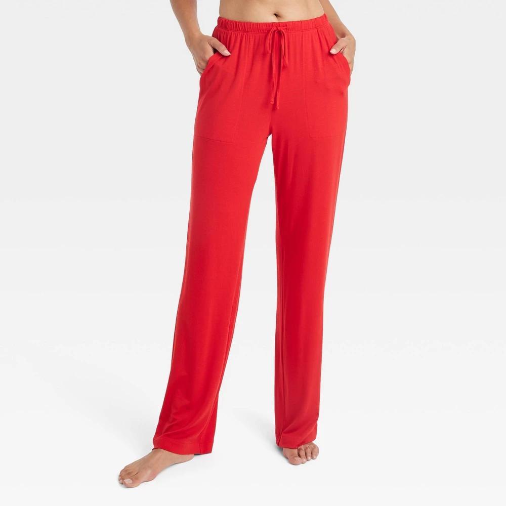 Womens Cloud Knit Pajama Pants - Auden Red XS Product Image