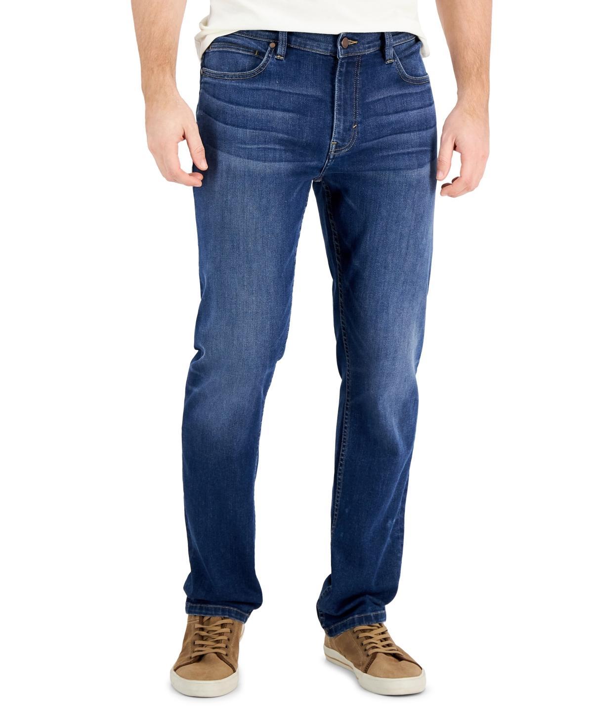 Alfani Mens Jon Medium Wash Straight Fit Stretch Jeans, Created for Macys Product Image