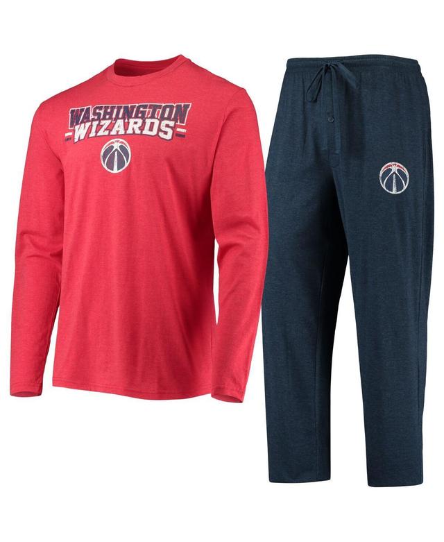 Mens Concepts Sport Navy/Red Washington Wizards Long Sleeve T-Shirt & Pants Sleep Set Product Image