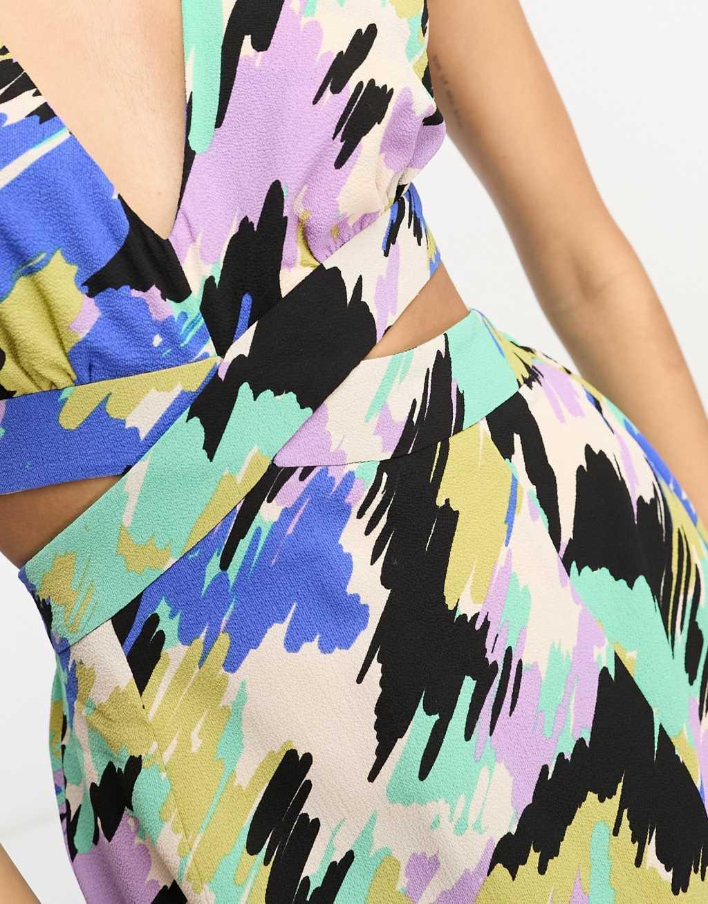 ASOS DESIGN halter neck cut out midi dress Product Image