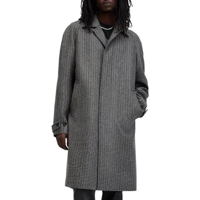 Goodman Houndstooth Wool Blend Coat In Brown Product Image