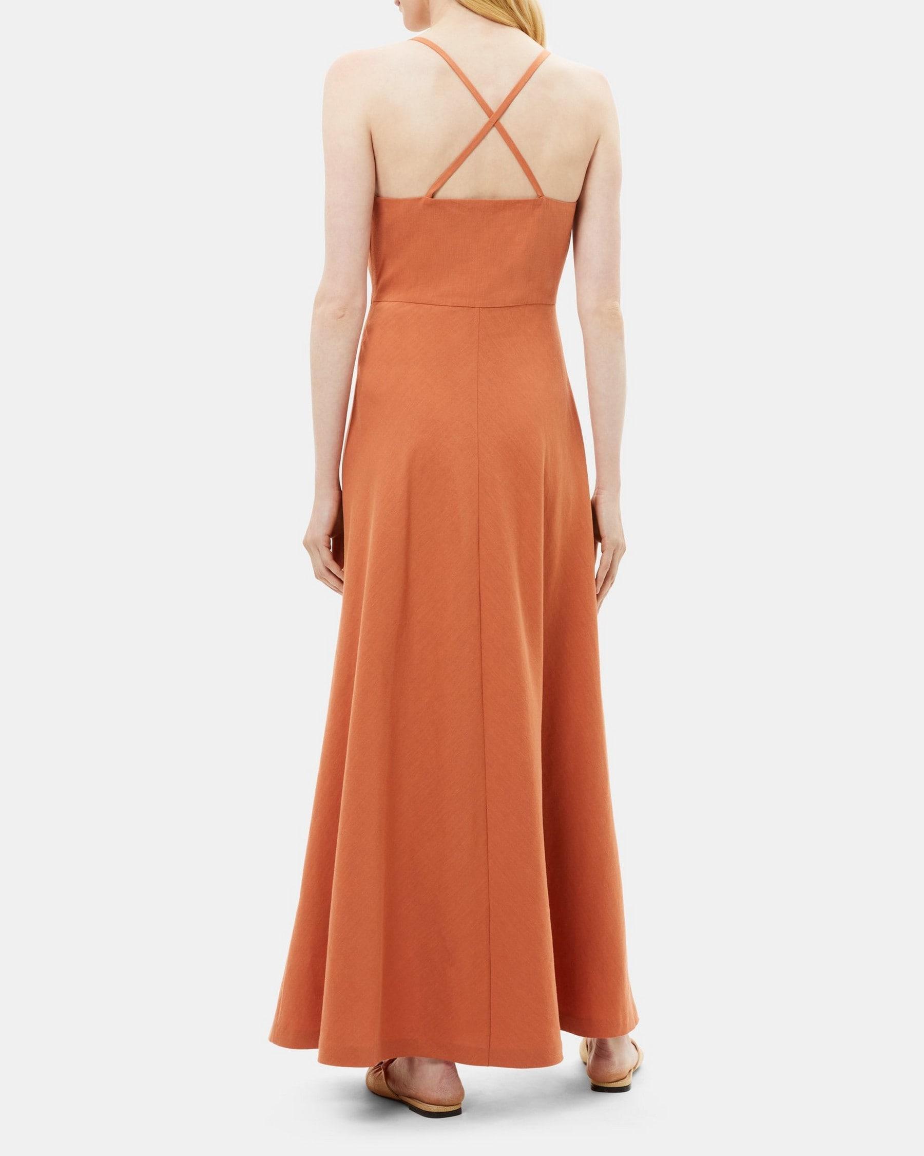 Cross-Back Dress in Linen Product Image