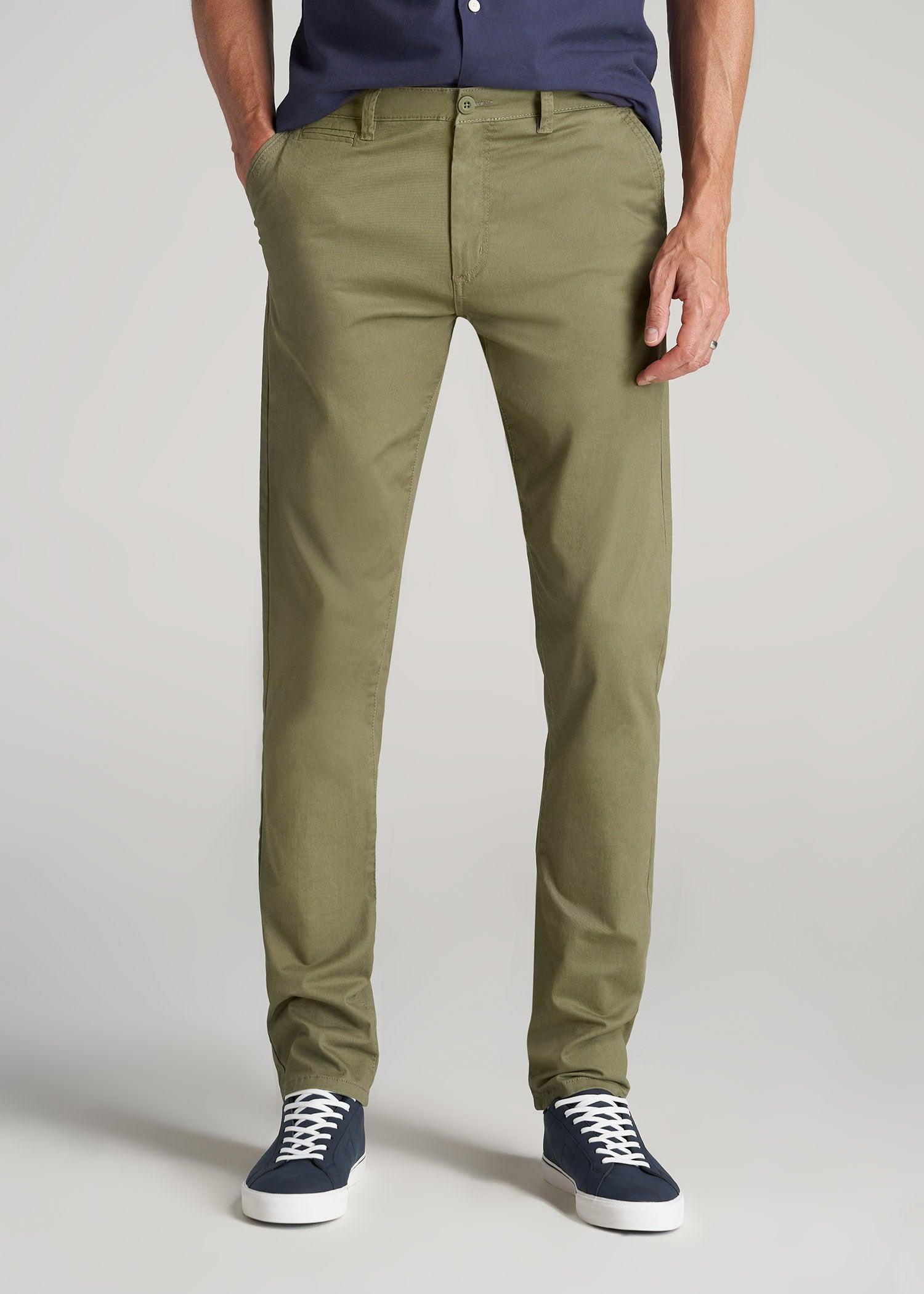 Carman TAPERED Chinos in Fatigue Green - Pants for Tall Men Male Product Image