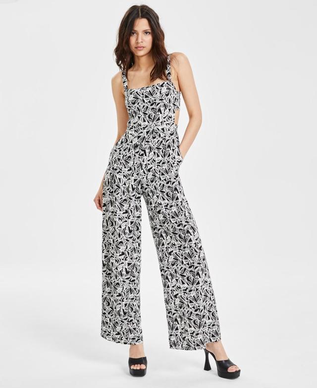 Bar Iii Womens Printed Cutout Jumpsuit, Created for Macys Product Image