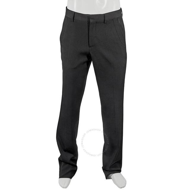 Black Wool Classic Fit Tailored Trousers Product Image