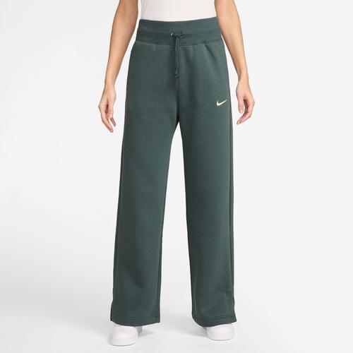 Nike Womens Phoenix High Rise Wide Pants - Vintage Green/White Product Image