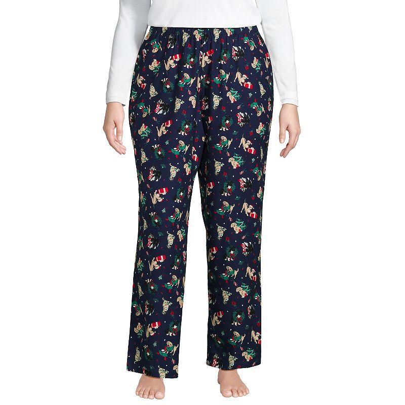 Plus Size Lands End Womens Flannel Cotton Pajama Pants Product Image