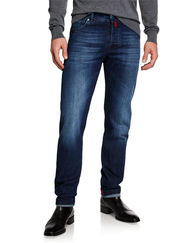 Mens Slim Fit Medium Wash Denim Jeans Product Image