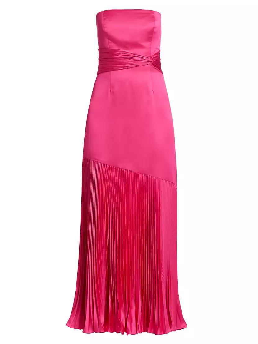 Milly Strapless Pleated Maxi Dress Product Image