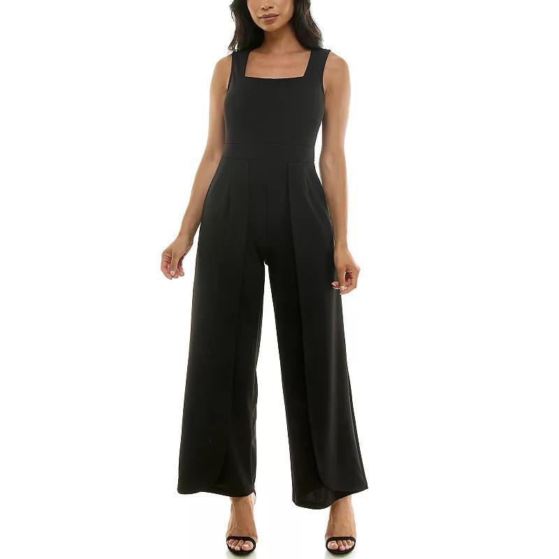 Womens Nina Leonard Squareneck Wide-Leg Jumpsuit Product Image