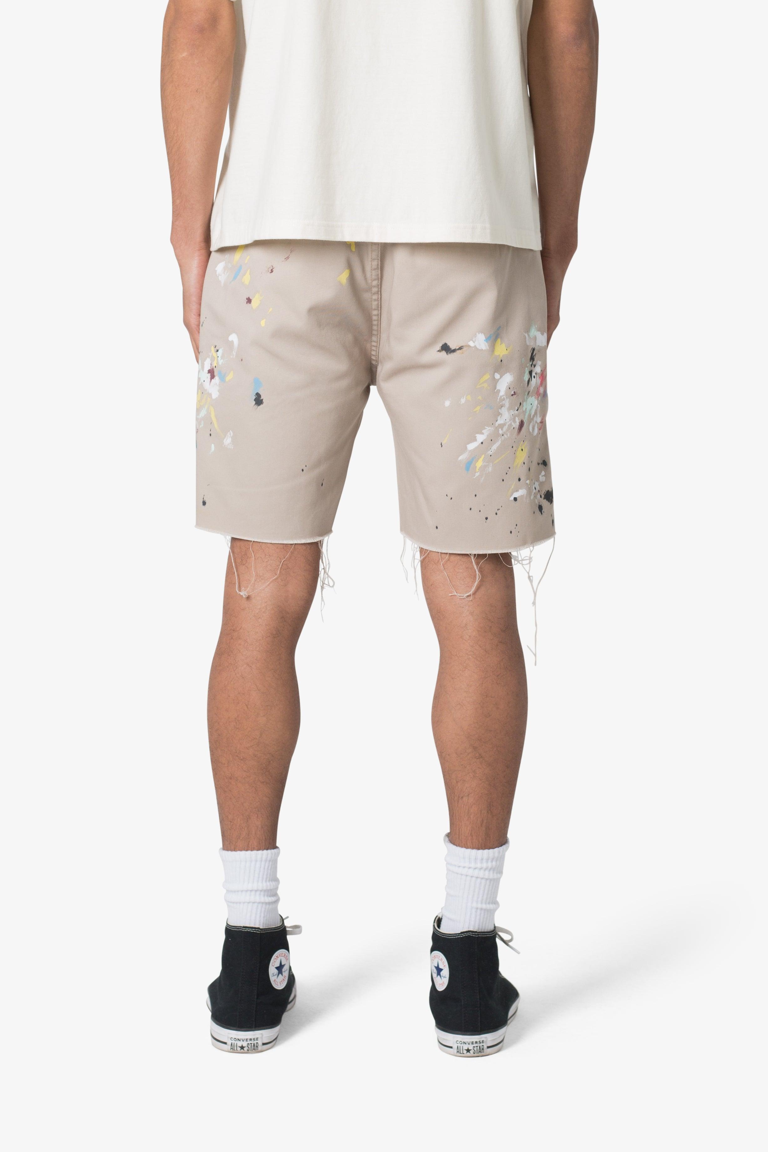 Paint Twill Shorts - Khaki Product Image