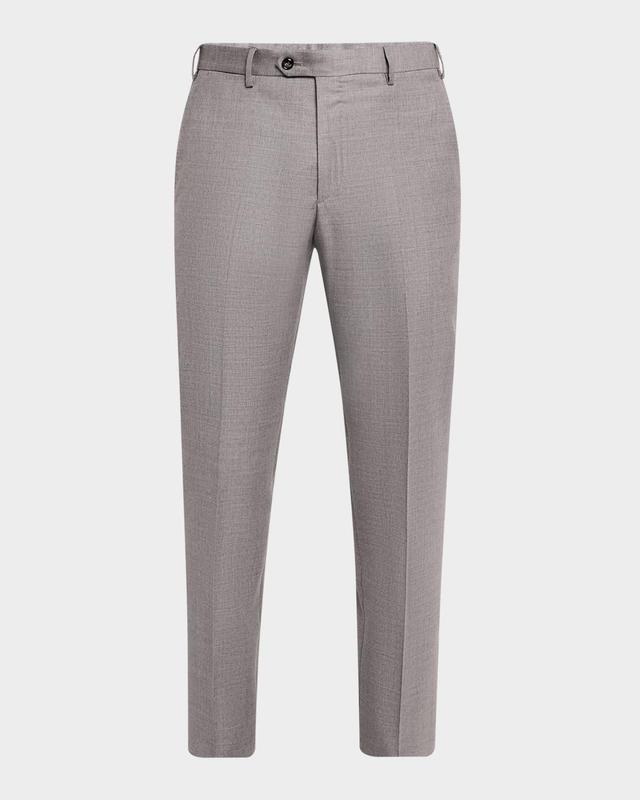 Mens Wool Flat-Front Trousers Product Image