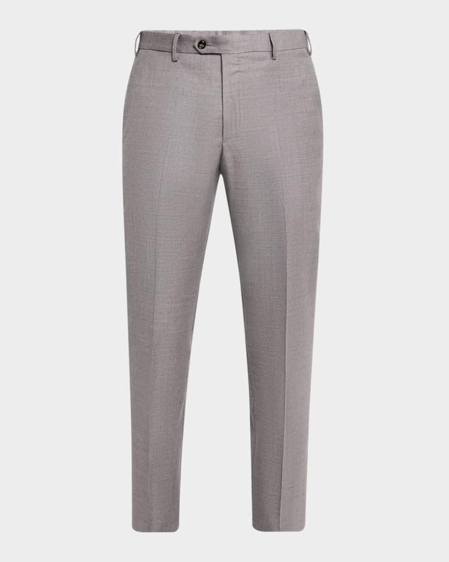 Men's Wool Flat-Front Trousers Product Image