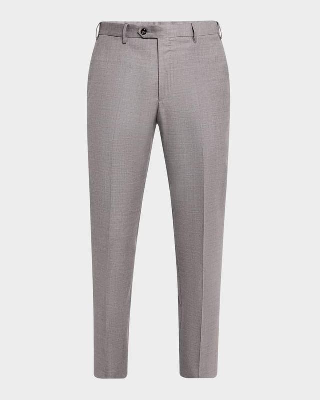 Men's Wool Flat-Front Trousers Product Image