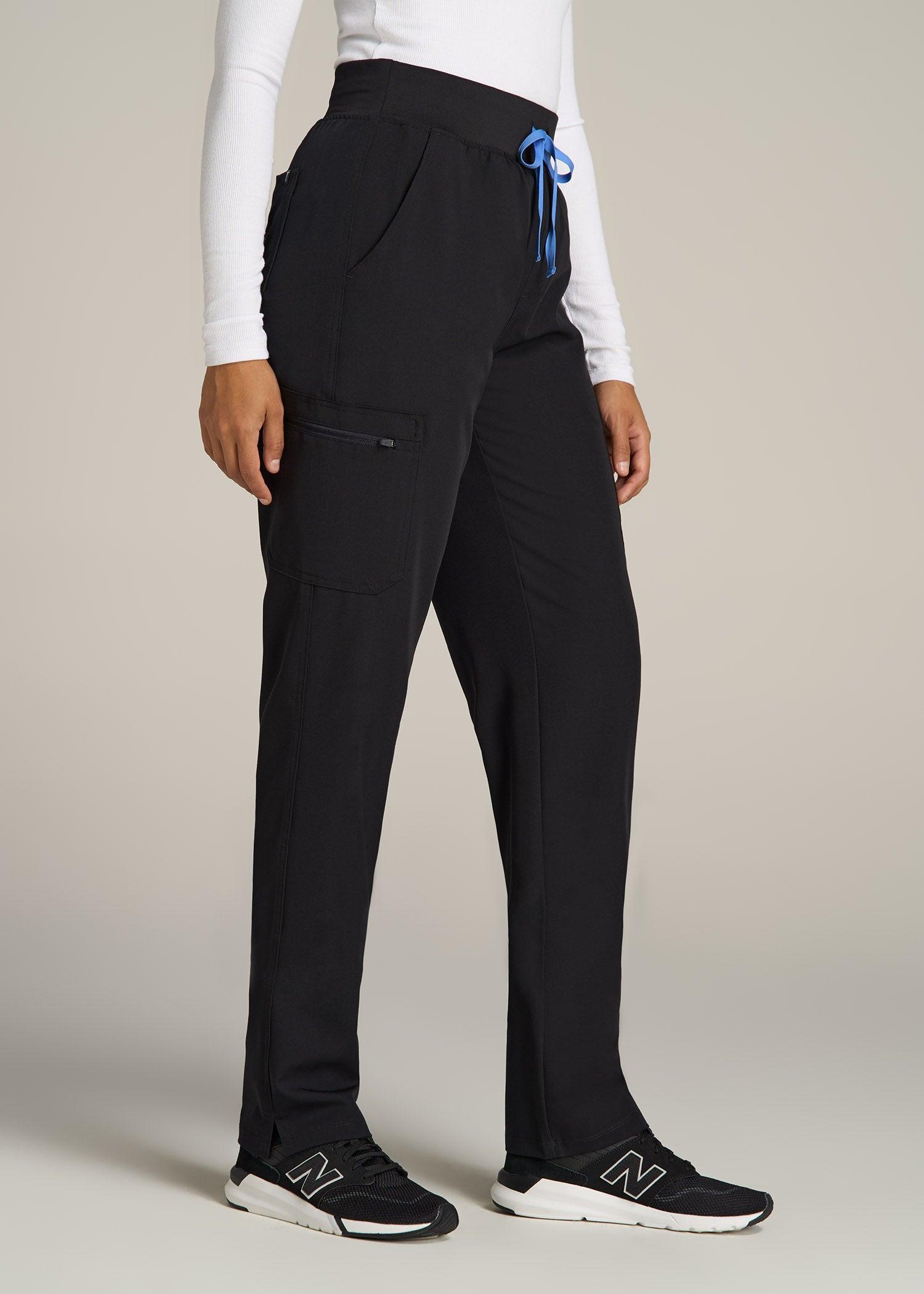 Cargo Scrub Pants for Tall Women in Black Product Image