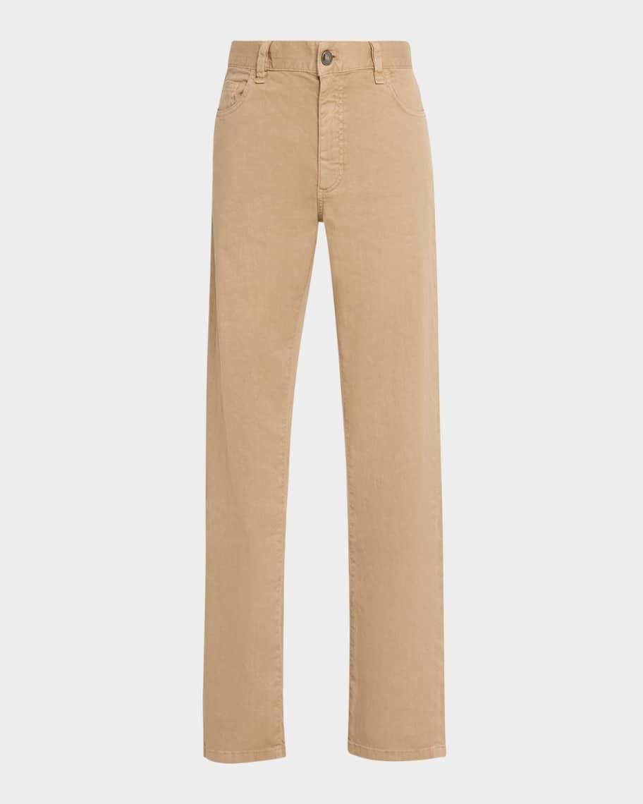 Mens Comfort Linen and Cotton Five-Pocket Pants Product Image