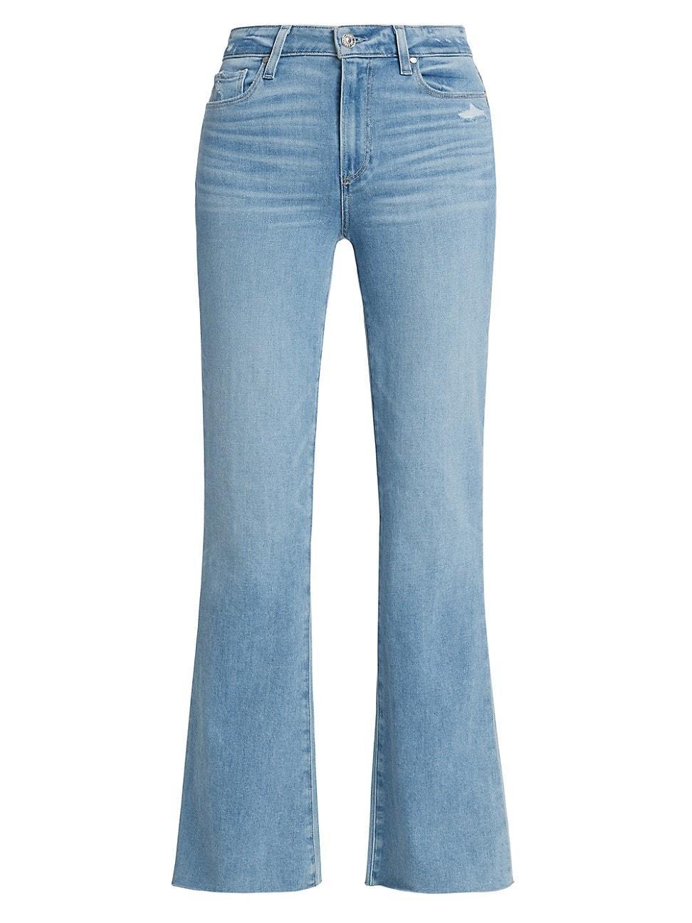 PAIGE Laurel Canyon High Waist Raw Hem Flare Leg Jeans Product Image