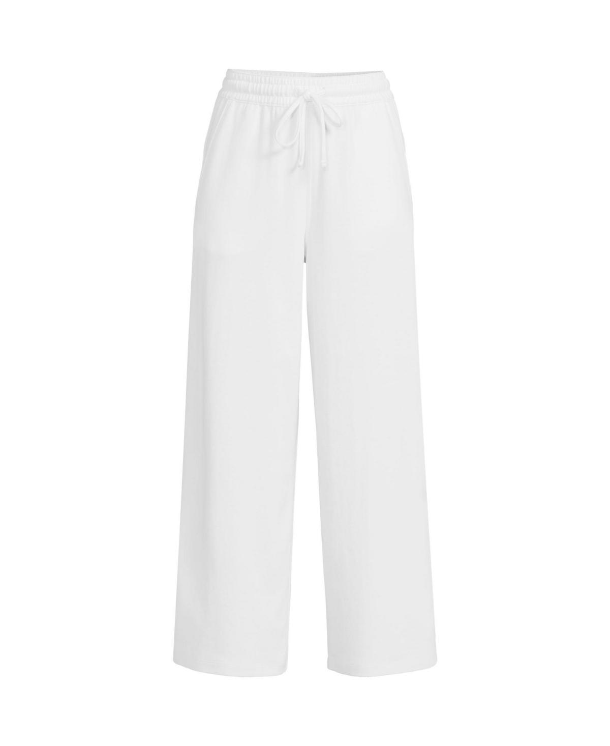 Womens Lands End Sport Knit Pull-On Wide Leg Crop Pants Product Image