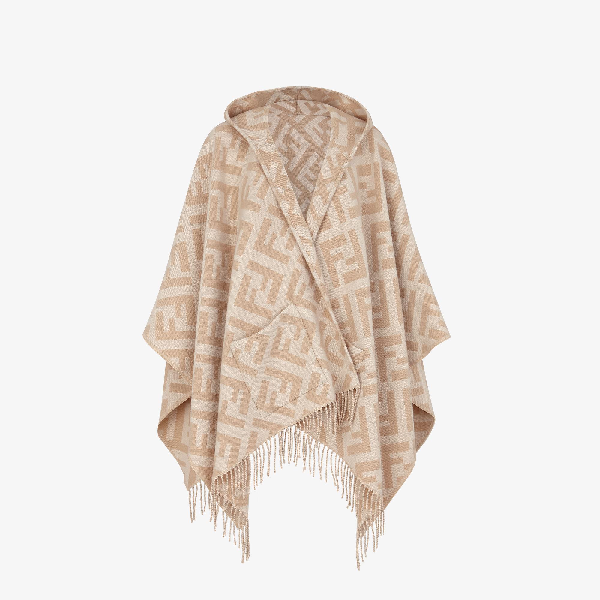 FF PonchoBeige cashmere poncho Product Image