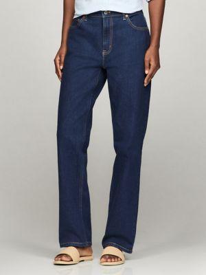 High-Rise Straight Fit Dark Wash Jean Product Image