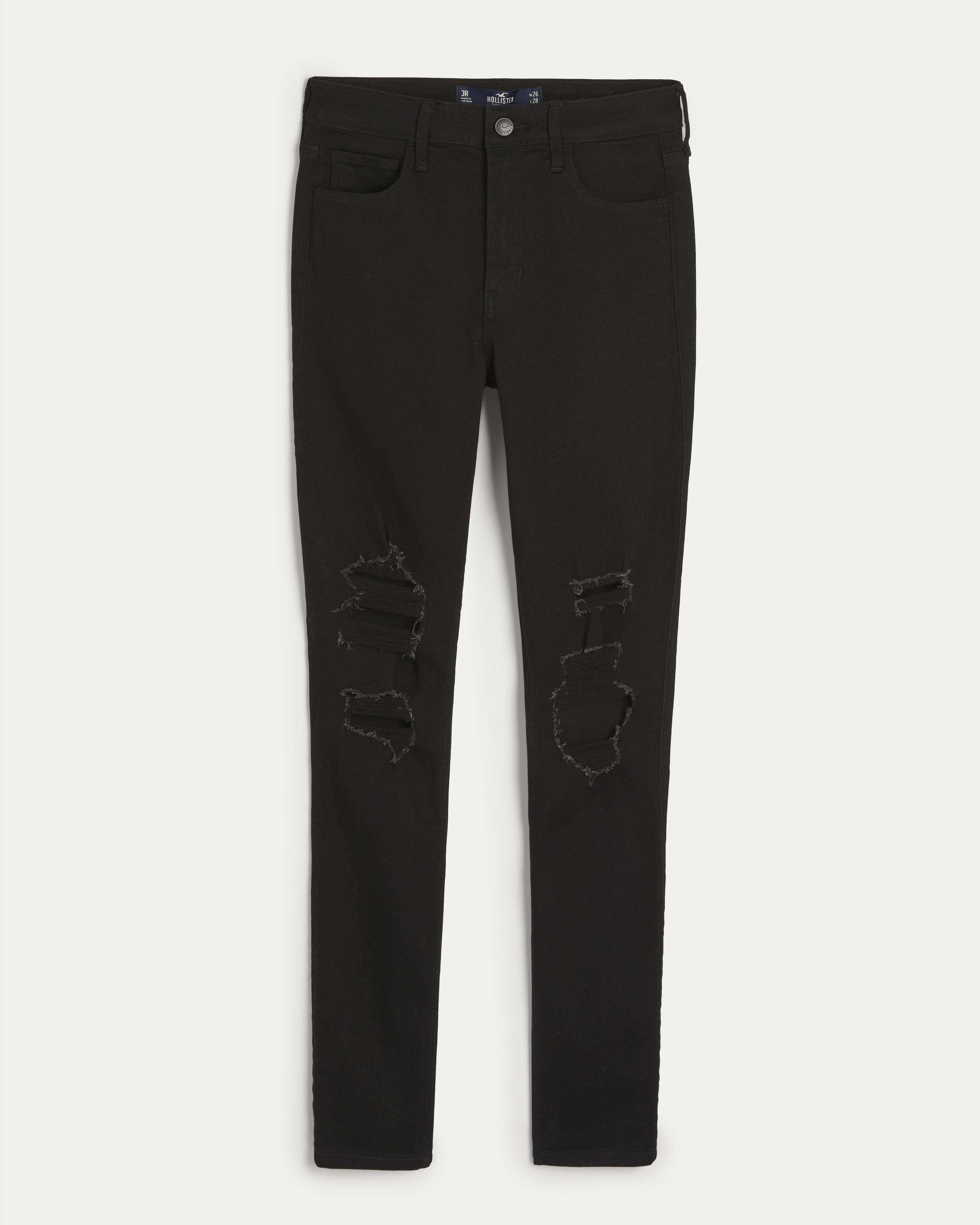 High-Rise Ripped Black Super Skinny Jeans Product Image