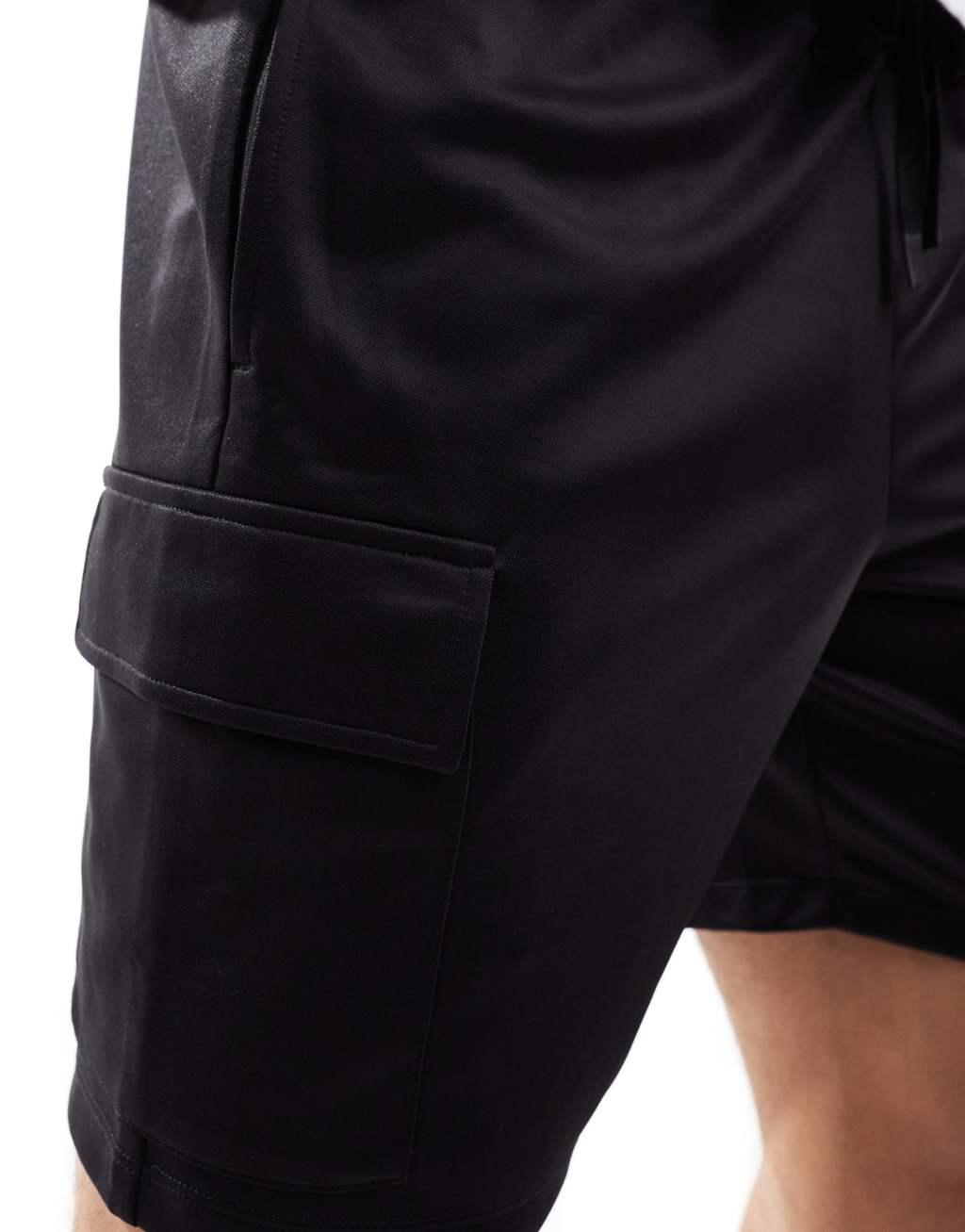 ASOS 4505 performance jersey cargo shorts in black Product Image